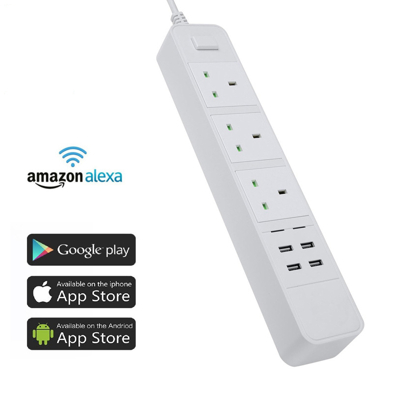 WiFi smart plug-in APP remote control British standard socket can be voice controlled with USB interface